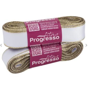 Imagem de Fita de Cetim 22 mm COR 201 Branco Natal 10 mt Fitas Progresso - Inspi