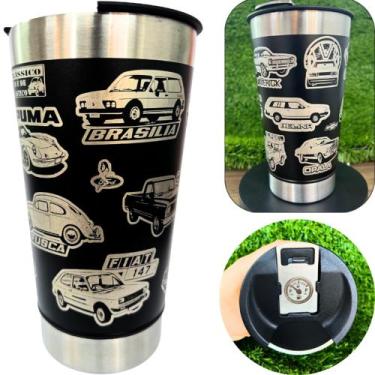 Imagem de Copo Térmico Personalizado 360Carros Antigos Raridade Retrô Fusca Bras