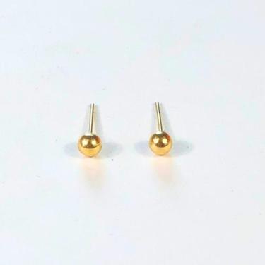 Imagem de Brinco Bolinha G FMF Banhado a Ouro Antialérgico