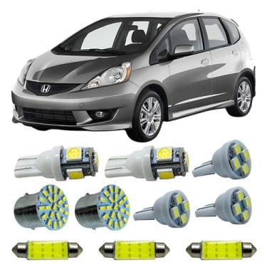 Imagem de Kit Led Interno Externo Honda Fit 2004/2017 Placa Ré Teto