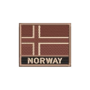 Imagem de BP0054N-004 Bandeira Noruega Patch Bordado 7,5×6,3cm (D-Arquivo Matriz para bordar.)