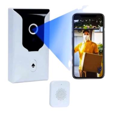 Imagem de Interfone Inteligente Wi-Fi com Câmera Full HD, Visão Noturna e Áudio Bidirecional – Campainha Sem Fio com App para Android e iOS e Monitoramento Remoto