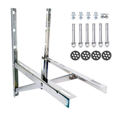 Imagem de Taderuily Suporte de montagem na parede para condensador de 9000-24000 BTU, suportes de suporte CA de aço inoxidável livre de ferrugem para mini sistemas de bomba de calor de ar condicionado dividido (pequeno (9000-24000BTU))