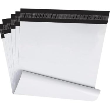 Imagem de Envelopes de poliéster 10 x 13 pacote com 100, sacos de envio adesivos fortes para roupas, envelopes de envio à prova d'água e à prova de rasgos, sacos de poliéster para envio em branco