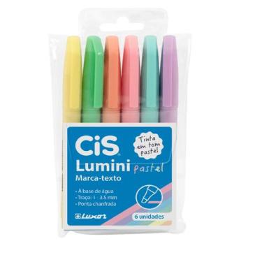 Imagem de Caneta Marca Texto Lumini Cores Pastéis Cis Estojo C/6