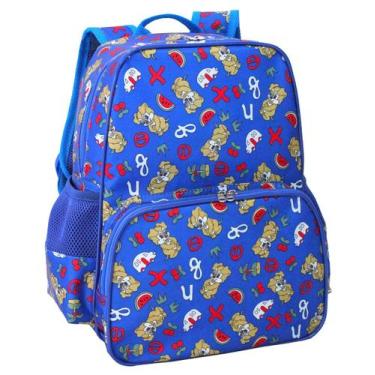 Imagem de Mochila Infantil LS Bolsas com 4 divisões Estampa Ursinhos e Letras Az
