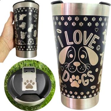 Imagem de Copo Caneca Térmico Personalizado 360 I Love Pet Cachorro Cão Dog Pet 