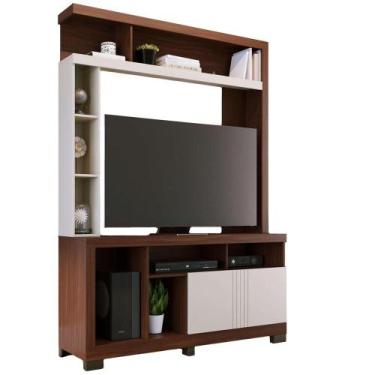 Imagem de Estante Painel Para TV 50 Pol 136cm Efraim C04 Nogueira Real Off White