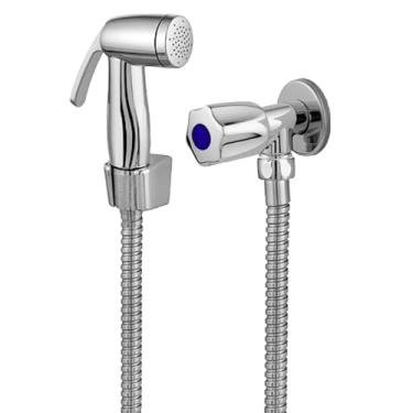 Imagem de Ducha Higiênica Chuveirinho Para Banheiro Lavabo 1/4 De Volta Metal/Abs Cromada Classic Beltempo