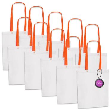 Imagem de Kit 10x Sacola Ecobag em TNT Premium 33x39cm Termo Selado Sisco TopGet