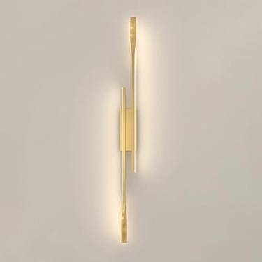 Imagem de HOSETEON Arandela de parede linear de LED, lâmpada de parede longa rasgada de metal para lavagem de parede, arandelas de parede para quarto, moderno, candeeiro de parede