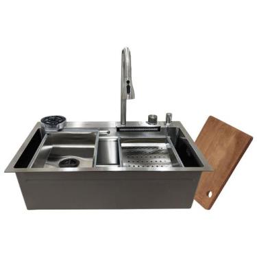 Imagem de Cuba Gourmet Cascata Aço Inox 304 com Torneira Premium - Zawa