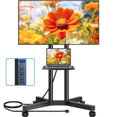 Imagem de Suporte de TV Móvel Rfiver com Tomada Elétrica - 32 a 70 Polegadas