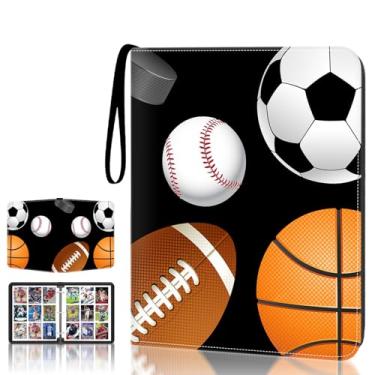 Imagem de HESPLUS Pasta Para Cartões Esportivos Com 900 Bolsos, 50 Capas, Grande Beisebol, Zíper De 3 Argolas, Porta-Cartões Colecionáveis, 9 Organizador Livros Coleção Esportivos, Protetor Álbum Colecionador