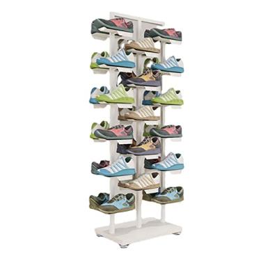Imagem de CUTPOIY Rack de exibição de sapatos para loja de roupas comerciais, prateleira moderna de exibição de sapatos de boutique de varejo, prateleira de tênis de metal, organizador de sapatos moderno e