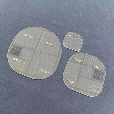 Imagem de YICBOR Conjunto de moldes de colcha de acrílico 1/4 – conjunto de régua de retalhos de canto curvo para fazer saco, porta-copos de chá e design de padrão de costura, ferramentas de artesanato DIY de