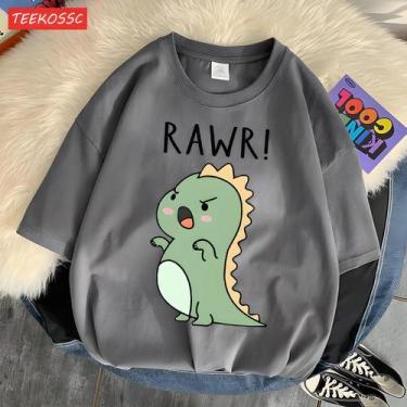 Imagem de Camiseta Esportiva Feminina com Estampa de Dinossauro - Manga Curta e 