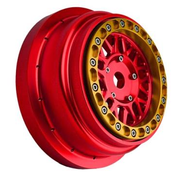 Imagem de BeaxTurbo Racing Upgrade Parts CNC Aluminum Bead Lock Wheel for Losi Super Baja Rey 2.0 1/6 1pcs red (red-Gold)