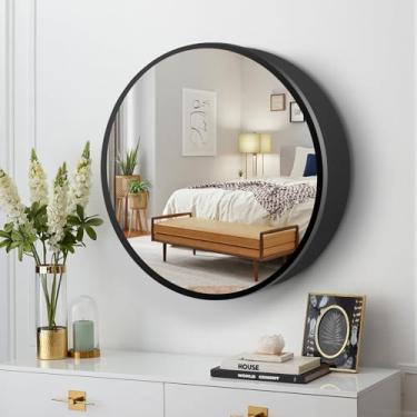 Imagem de Movo Armário redondo para espelho de banheiro, armário de medicamentos circular, armário de armazenamento montado na superfície da parede