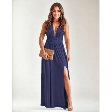 Imagem de Vestido Feminino Longo De Festa Multiformas Com Fenda - Casual Dress, 