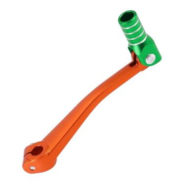 Imagem de Motoforti Alavanca de câmbio dobrável de motocicleta para pedal de liga de alumínio Bosuer 125 Alavanca laranja cabeça verde com anel prateado