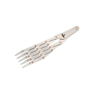 Imagem de Régua com espaçamento isométrico para cinto de couro, marcação rápida, 1 unidade, divisor, ferramenta cortadora, perfurador, para artesanato em couro, ferramenta auxiliar faça-você-mesmo (P/5 dentes)