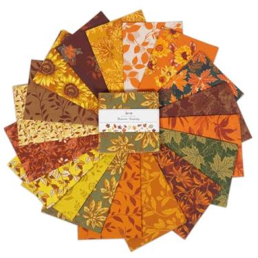 Imagem de Pacotes de berloques de algodão com 40 unidades para acolchoamento, bolos de quatro camadas de gordura, restos de tecido para artesanato, quadrados de colcha pré-cortados 12,7 x 12,7 cm, quadrados de