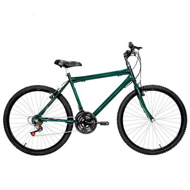Imagem de Bicicleta Masculina Aro 26 Mtb Alumínio Colorido 18 Marchas Cor Verde Escuro E Preta