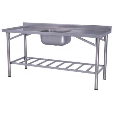 Imagem de Pia Industrial Benfati Inox 304 190x70cm Paneleiro Gradeado Com 1 Cuba 664gr