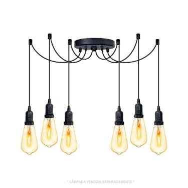 Imagem de Lustre Aranha Com 6 Pendentes De 2 M + Soquetes