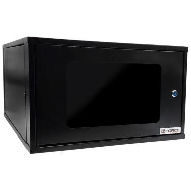 Imagem de Mini Rack De Parede 19 Gforce, 6u X 570mm, Visor De Acrílico, Preto - 767