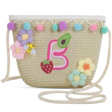 Imagem de Sacola feminina pequena de palha de palha para praia de verão 2025, bolsa de praia de palha de tecido para mulheres 2025 (B, marrom), Marrom