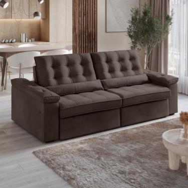 Imagem de Sofá 4 Lugares Retrátil Reclinável 252cm USB Veludo Ilheus Bexs Estofa