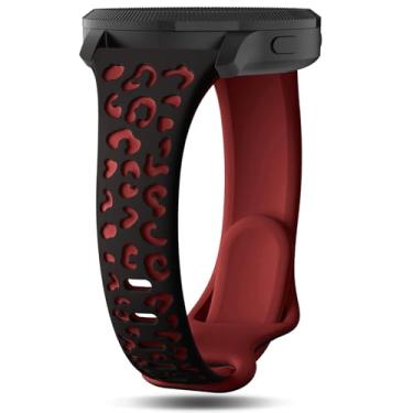 Imagem de Strisinho Pulseiras finas de silicone leopardo de 18 mm, 20 mm, compatíveis com Garmin Venu 2S/Venu 3S/Vivoactive 4S/Vivomove 3S/Vivoactive 6/5/Venu/Venu Sq/Forerunner 165, pulseira de relógio Cheetah