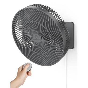 Imagem de Shinebella Ventilador Oscilante De Parede 12" Com Controle Remoto E Temporizador, Compacto Para Quarto/Trailer - 4 Velocidades, Rotação Silenciosa 90°, Inclinação Ajustável, Cabo 8,2 Pés Resfriament