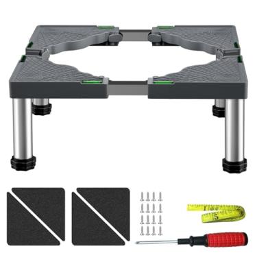 Imagem de SKKKBA Suporte Para Mini Geladeira, 4 Pés Fortes, Base Lavanderia, Bandeja Ajustável Multifuncional, Antivibração Máquina De Lavar, Secadora, Lava-Louças, Ar Condicionado, 9,4"-10,6" Altura, Carga M