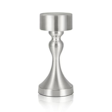 Imagem de JHPGEOE Luminária De Mesa Metal Sem Fio, Led Com Controle Por Sensor Toque, Lâmpada 3 Cores Ajuste Contínuo, Alimentada Bateria, Luz Noturna Para Berçário Infantil, Quarto/Mesa/Café (Prata-C)