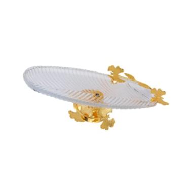 Imagem de IEUDNS Bandeja de porção de vidro que serve o retângulo de prato multiuso elegante bandeja de alimentos Sobremesa para Frutas Fruits Snacks Parties