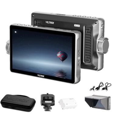Imagem de VILTROX DC-A1 7" 2800 Nits Monitor de campo com câmera touchscreen ultrabrilhante, entrada/saída HDMI 4K, resolução FHD 1920x1080, monitor externo DSLR com ventoinha de resfriamento, bateria