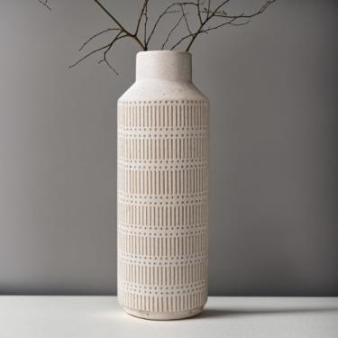 Imagem de LIZOFER Vaso de cerâmica grande para sala de estar, quarto, 40 cm, vaso de flores para plantas falsas, decoração de casa, escritório, mesa, prateleira, lareira, centros de mesa, retrô, vintage