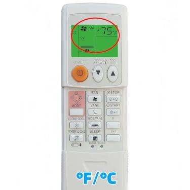Imagem de Controle remoto de substituição universal compatível com Mitsubishi Electric Mr Slim E12N91426 Controle remoto de ar condicionado KM15A (Fahrenheit e Celsius)