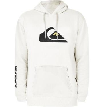 Imagem de Moletom Quiksilver Comp Logo 2.0 Branco Reforçado 305G com Capuz, G