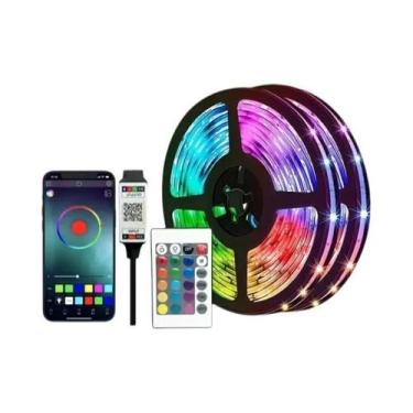 Imagem de Fita LED RGB 5050 WS2812b Com Bluetooth, Controle Por Aplicativo, Efei
