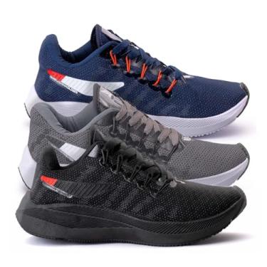 Imagem de Kit 3 Tenis Masculino Feminino Impulse Casual Esportivo Confortável Leve Academia Caminhada