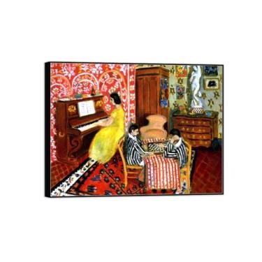 Imagem de BMZFYBS Quadro preto arte de parede pinturas famosas - imagens em tela para sala de estar - pianista e músico - pôster e impressões de decoração de casa 70 x 90 cm 27 x 35 pol