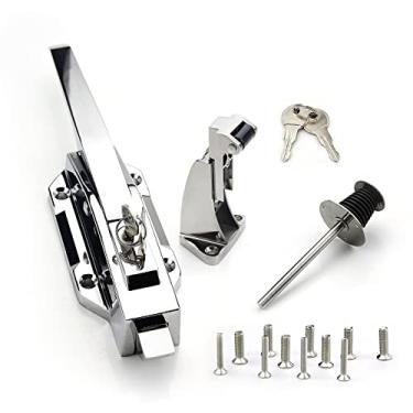 Imagem de YKPPKY Maçaneta da porta do refrigerador - Deslocamento do puxador do freezer -1/12.7 cm a 3/12.7 cm Offset Strike e 5,91 ajustável, alça de trava de segurança do freezer conjunto completo com