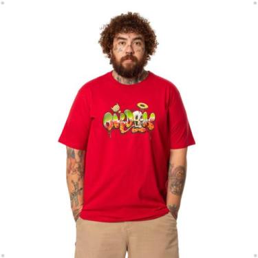 Imagem de Camiseta Okdok Big Oversized Manga Curta ArtWork, Vermelho, 52