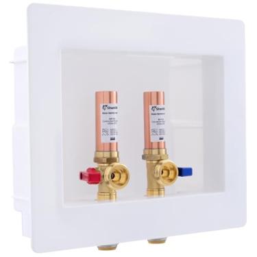 Imagem de SharkBite Max 1/2 polegada x 3/4 polegada MHT caixa de tomada de máquina de lavar com prendedor de martelo de água, acessórios de encanamento de latão push-to-connect, PEX, cobre, CPVC, PE-RT, 25031