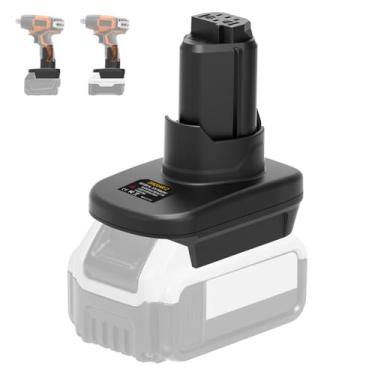 Imagem de NUOGEDZ Adaptador de bateria para ferramentas Ridgid 12V, funciona para bateria Dewalt 20V e para bateria Milwaukee M18 18V (apenas adaptador)
