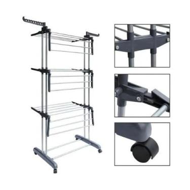 Imagem de Super varal de chao 3 andares - GENÉRICO, Cinza